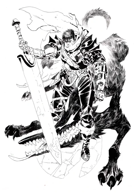Berserk in watercolor style