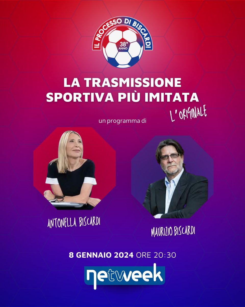 _denghiu's tweet photo. ‼️ 𝐈𝐥 𝐏𝐫𝐨𝐜𝐞𝐬𝐬𝐨 𝐝𝐢 𝐁𝐢𝐬𝐜𝐚𝐫𝐝𝐢 

📌Appuntamento a lunedì 8 gennaio 2024 dalle ore 20.45 su Netweek

Vi aspettiamo! 

#ilProcessodiBiscardi #Loriginale #seriea 
#Lunedì #BiscardiChannel #IPDB https://t.co/yaMAfQMR5j