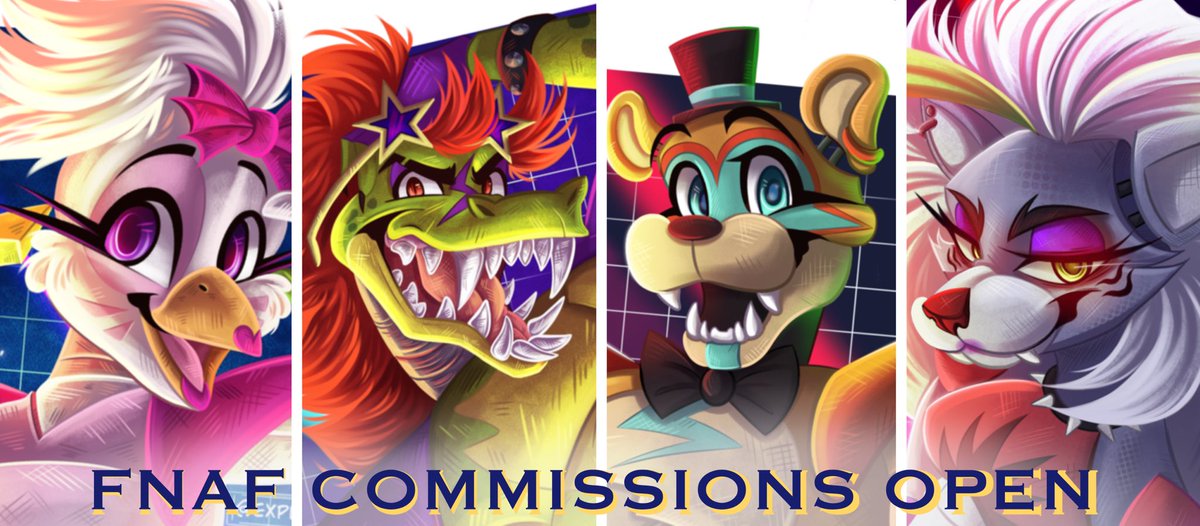 Explorer0rion's tweet photo. FNAF COMMS ARE OPEN ⭐️

Do you love five nights at Freddy’s? 
Let me turn your character into an animatronic!! 🔥

130$ USD for a rendered fullbody🦊
ONLY 3 SLOTS OPEN❗️

🔁=❤️ https://t.co/G4Bl5dL0OG