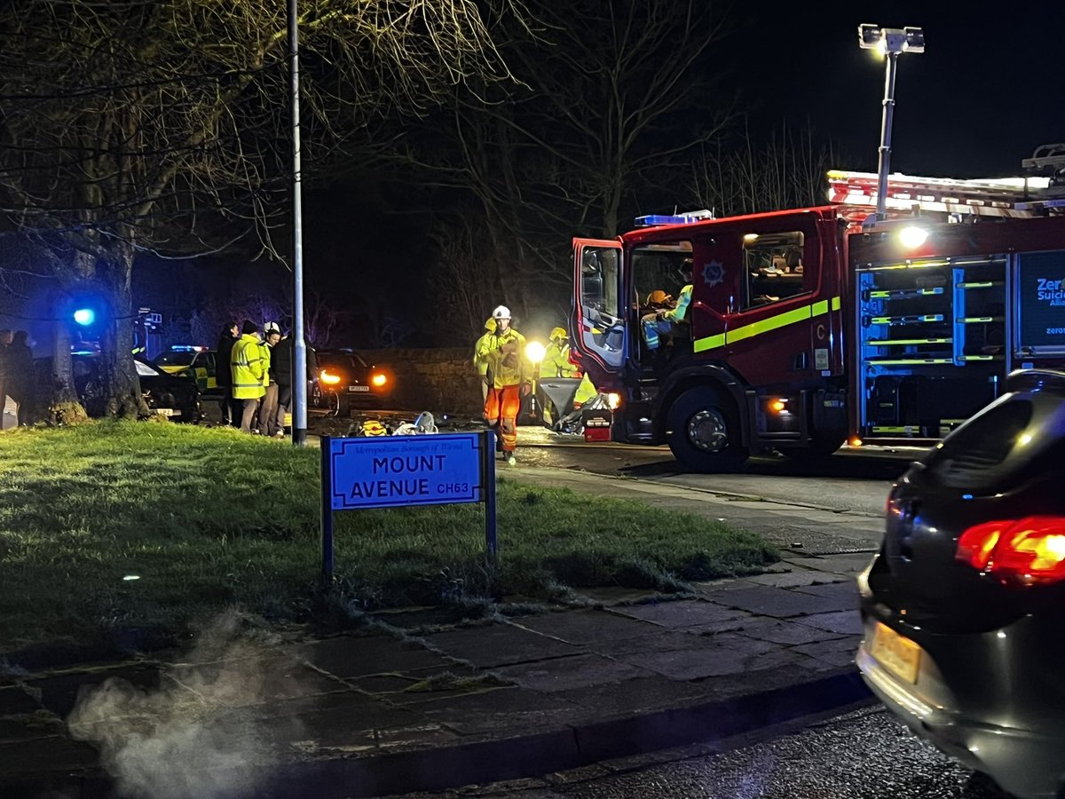 Bad crash on Mount Road near Storeton Woods… no serious injuries but try and avoid the area