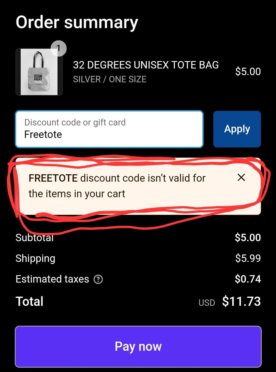 WaddleQuack's tweet photo. Really @32Degrees__ ????

32 Degrees: Your FREE gift expires soon! To redeem, add a tote to your cart and use code FREETOTE. Click here to auto-apply: https://t.co/hWhtS5TStG . https://t.co/IuysH21XEz