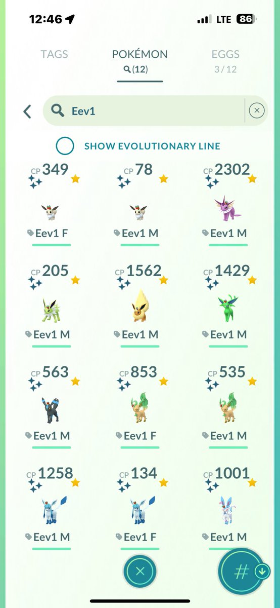 6 shiny female away from having all Christmas hat Eevee.