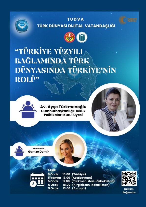 Türk Dünyası Dijital Vatandaşlığı Projesi Söyleşileri Devam Ediyor...
Söyleşimizi ➡️ youtube.com/watch?v=sBCXFH… adresinden takip edebilirsiniz
‼️Söyleşimizi İzleyenler Arasından Yapılacak Çekilişle Bu Haftaki Büyük Ödüllerimiz Sahiplerini Bulacak.
#tudva
<a href="/tcbestepe/">T.C. Cumhurbaşkanlığı</a> 
<a href="/AyseTurkmenogl/">Ayşe Türkmenoğlu</a>