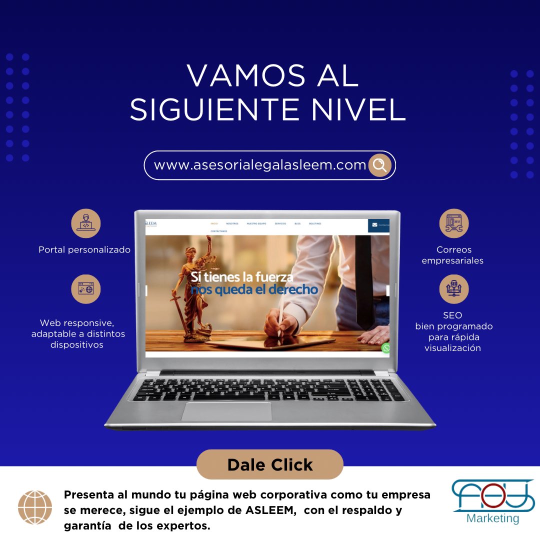 NousMarketing's tweet photo. Presenta al mundo 🌎 tu página web corporativa como tu empresa se merece👌🏽, sigue el ejemplo de ASLEEM, con el respaldo y garantía de los expertos. #Nousmkt
Dale click 👉🏻 https://t.co/PL1L9d38qr
.
.
#marketingdigital #diferenciación #ecuador #bussiness #ventaenlinea #analytics https://t.co/mnuWI0dKq6