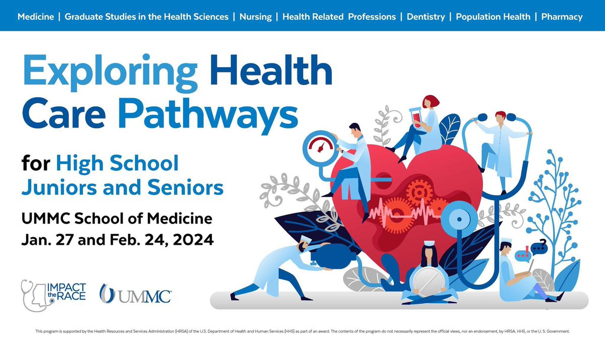 The Exploring Healthcare Pathways Outreach Program consists of outreach events to inspire Mississippi high school students to pursue careers in health-related professions. Registration Link: forms.office.com/r/kXQnj5vxJv