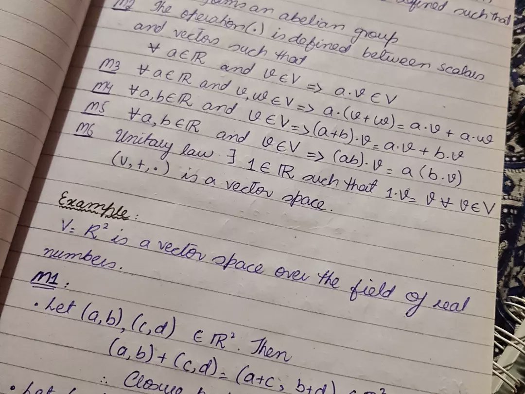 sumbultariq622's tweet image. Day4 -&amp;gt; Machine learning 

- Mathematics for ML
• Following IIT Roorkee playlist of Essential Mathematics for machine learning 
• Lecture#3( Learned about vector space its properties)
#100DaysofLearning #machinelearning #datascience #Mathematics
