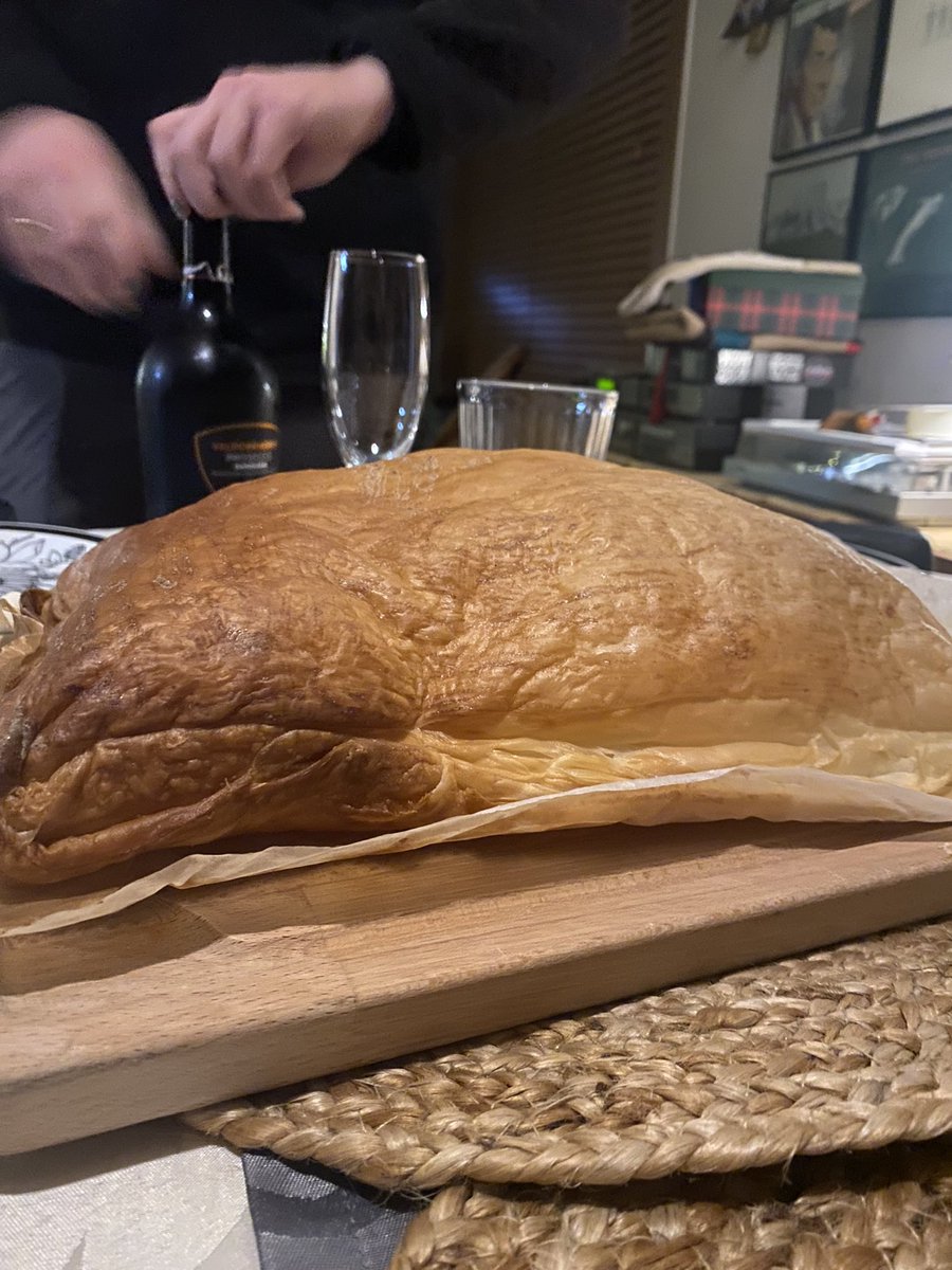 BuchananMirren's tweet photo. still thinking about my dad forgetting to cut the puff pastry into little squares  for our stew and instead making pastry mountain https://t.co/TCmWK4HzFX