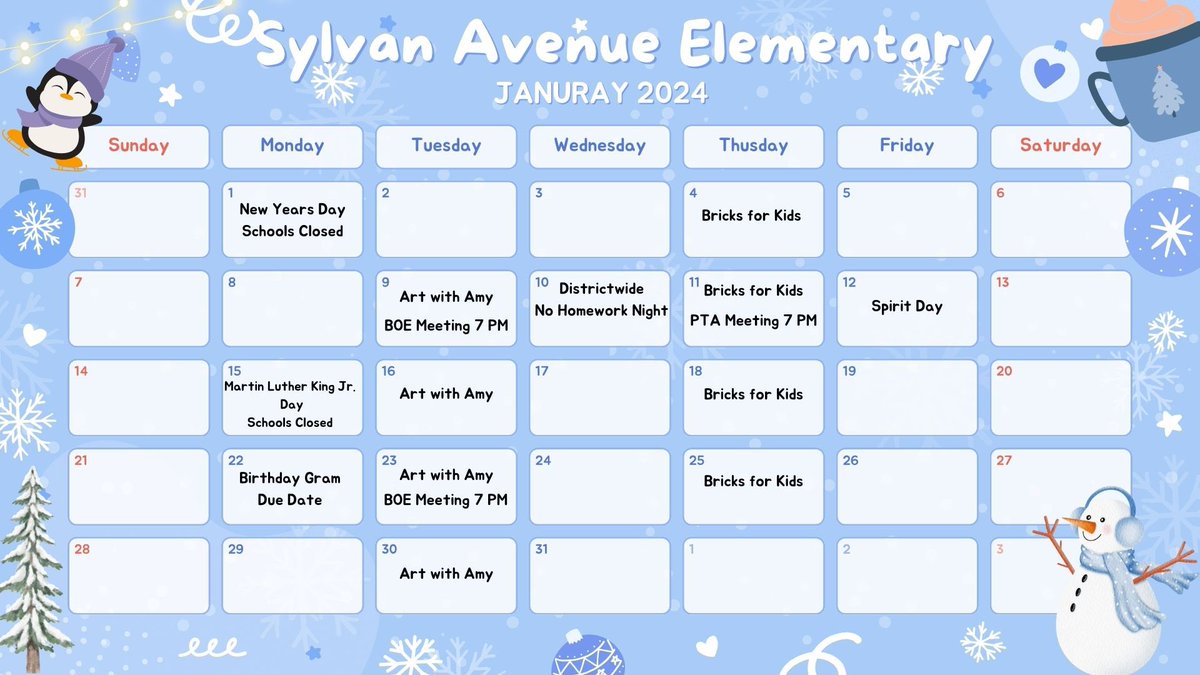 sylvanavepta's tweet photo. See what’s happening at SAE this month! ❄️☃️✨ https://t.co/A4qOy6GxDM