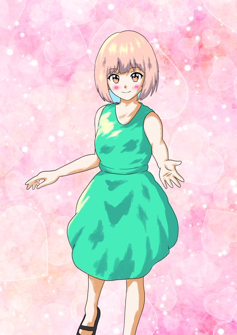 「bangs green dress」 illustration images(Latest)｜4pages