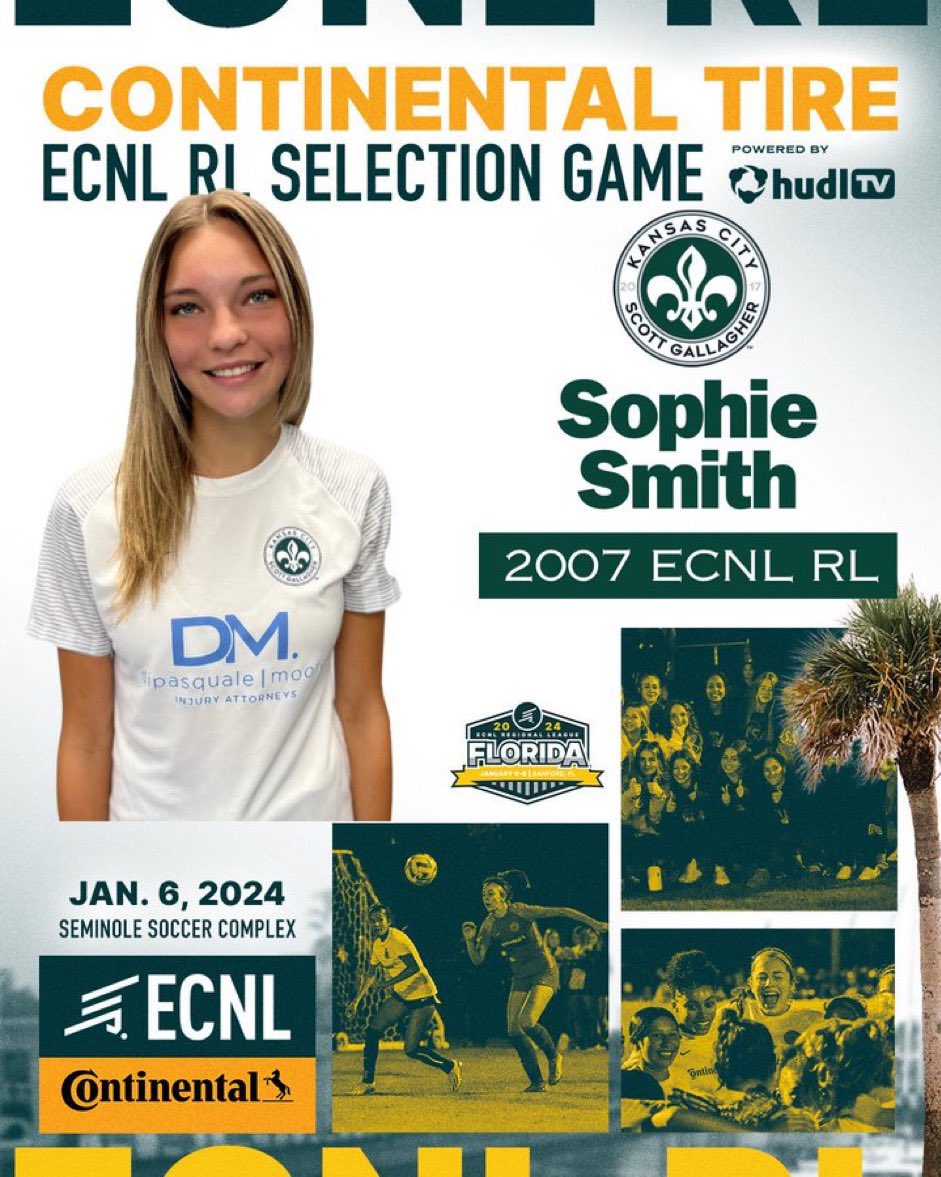 Union KC Girls Academy 06/07 (@unionkc_u19ga) on Twitter photo We are so proud of <a href="/sophiejnsmith/">Sophie Smith</a> for being selected to play in the ECNL RL Selection game on Saturday night! Congratulations, Sophie!
<a href="/ECNLgirls/">ECNL Girls</a> @KansascitySG @KCSGECNLRL <a href="/TheSoccerWire/">SoccerWire</a> <a href="/TopDrawerSoccer/">TopDrawerSoccer</a> <a href="/PrepSoccer/">Prep Soccer ⚽️</a> <a href="/HSSoccerKC/">SoccerKC</a> <a href="/ImCollegeSoccer/">College Soccer Truth ™</a> <a href="/ImYouthSoccer/">ECNL/GA/Recruiting/College Soccer</a> We are so proud of <a href="/sophiejnsmith/">Sophie Smith</a> for being selected to play in the ECNL RL Selection game on Saturday night! Congratulations, Sophie!
<a href="/ECNLgirls/">ECNL Girls</a> @KansascitySG @KCSGECNLRL <a href="/TheSoccerWire/">SoccerWire</a> <a href="/TopDrawerSoccer/">TopDrawerSoccer</a> <a href="/PrepSoccer/">Prep Soccer ⚽️</a> <a href="/HSSoccerKC/">SoccerKC</a> <a href="/ImCollegeSoccer/">College Soccer Truth ™</a> <a href="/ImYouthSoccer/">ECNL/GA/Recruiting/College Soccer</a>