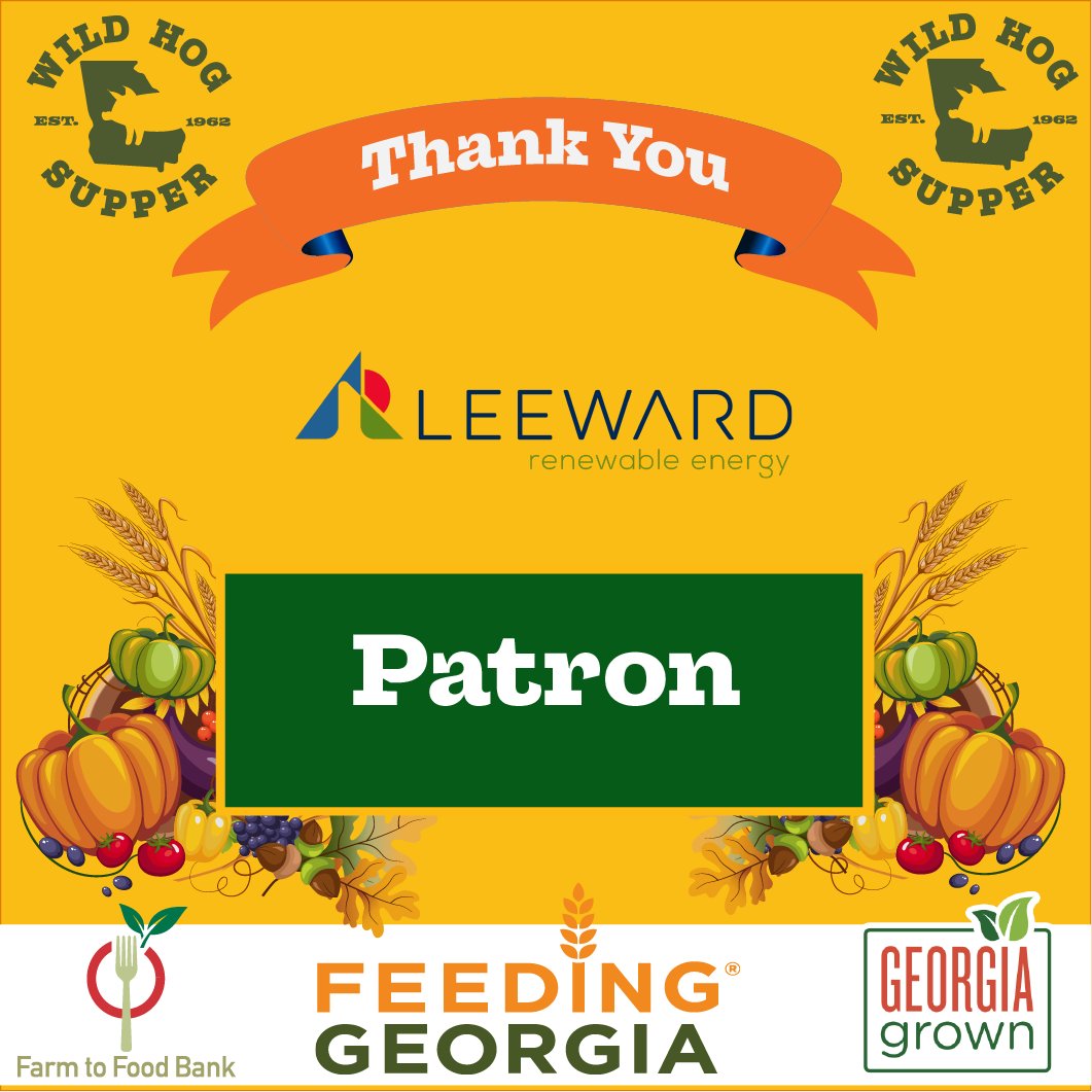 feedinggeorgia's tweet photo. We appreciate the generous support of @LeewardEnergy for the 2024 Wild Hog Supper, benefiting #FeedingGeorgia's Farm to Food Bank program. Tickets are still available. Visit https://t.co/eHbbTrkbKP for more details. 🐷 

@GeorgiaGrown #FarmtoFoodBank #WildHogSupper https://t.co/PR7NMFMpRn
