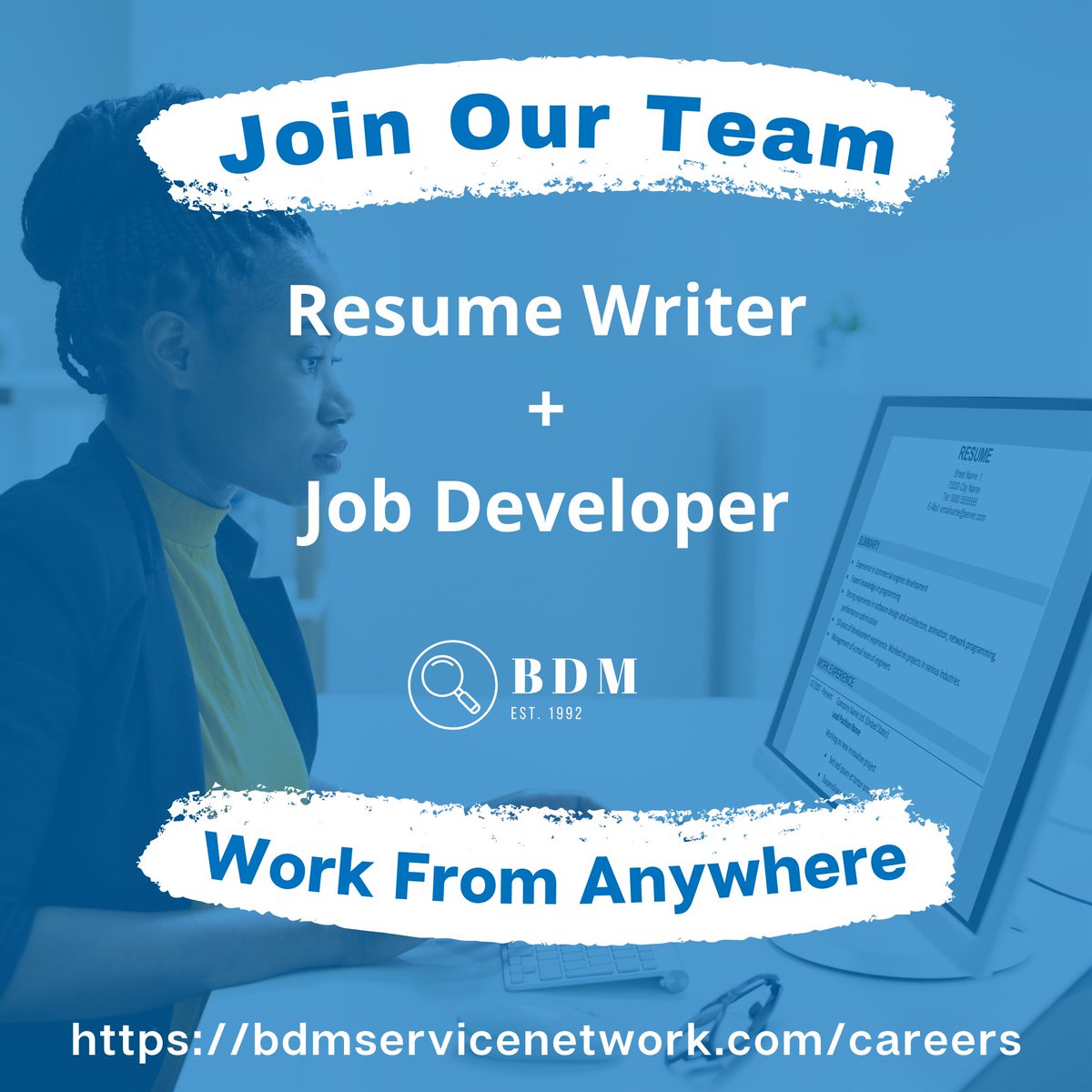We're #hiring a Resume Writer + Job Developer. Join Our Team! Work From Anywhere. Apply today or repost to share. bdmservicenetwork.com/careers#f23c82… #resumewriter #resumewriting #jobdeveloper #remotejob #remotejobs #internationaljobs #canadajobs #usajobs #clientservice #virtualjobs