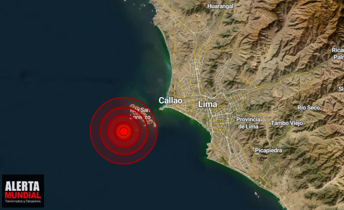 AlertaMundial19's tweet photo. Sismo 4.0 en Lima, Perú con una profundidad de 58 km.. con epicentro a 20 km al SO de Callao - Lima..Hora local: 12:42 del 04 de enero del 2024.. https://t.co/uJDGxSnceo
