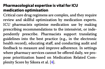 AndreaSikora's tweet photo. Top ten reasons you want a critical care pharmacist. Quick read but packs a punch. Fun to see the MRC-ICU suggested as a prioritization tool as well! 

Can learn more on MRCICU at 
https://t.co/sAaJP3j6JU https://t.co/L838ODzKVR