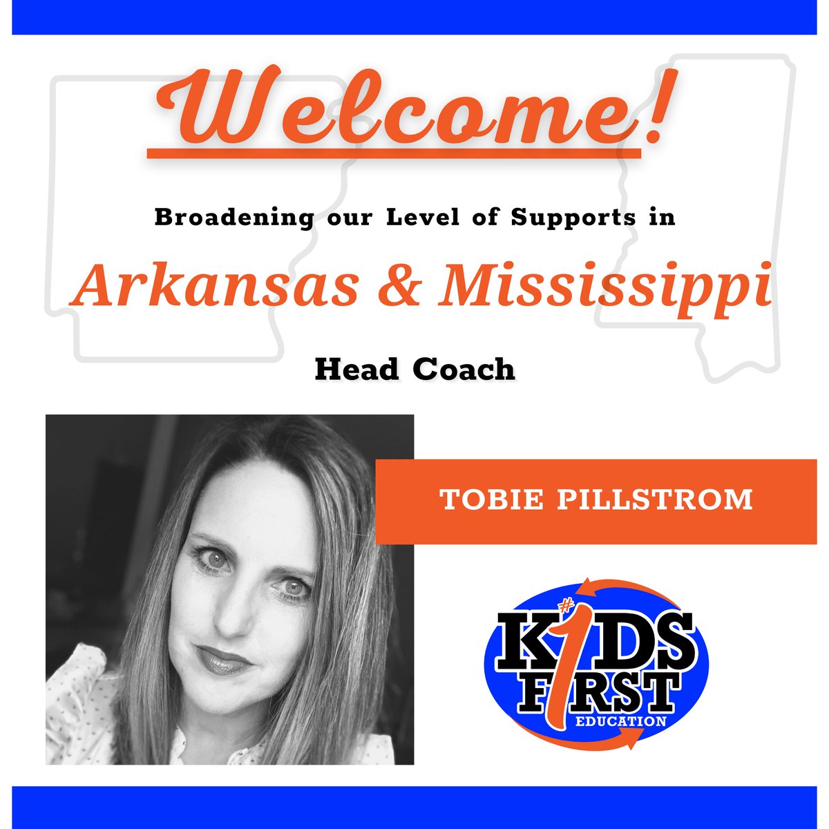 K1Education's tweet photo. Help us #welcome #KidsFirst coaches, Andrew Whitley and Tobie Pillstrom as they transition to Head Coaches for #ARDivision and #MSDivision. We can't wait to see you both continue your hard work for #KIDS! #KidsFirstAlways https://t.co/LvIgWgffuC