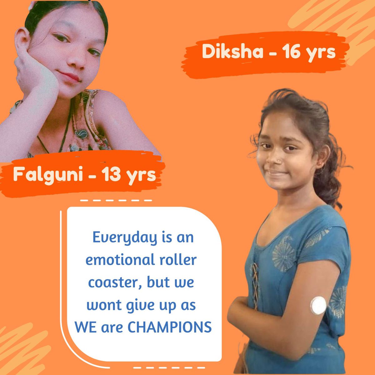 Awareness post 4 ! 
Our teenage champions not only overcome  the challenges of growing up with the help of doctors and community support, they also go on and achieve the best in everything they and support their dreams of living well with Type 1 Diabetes.