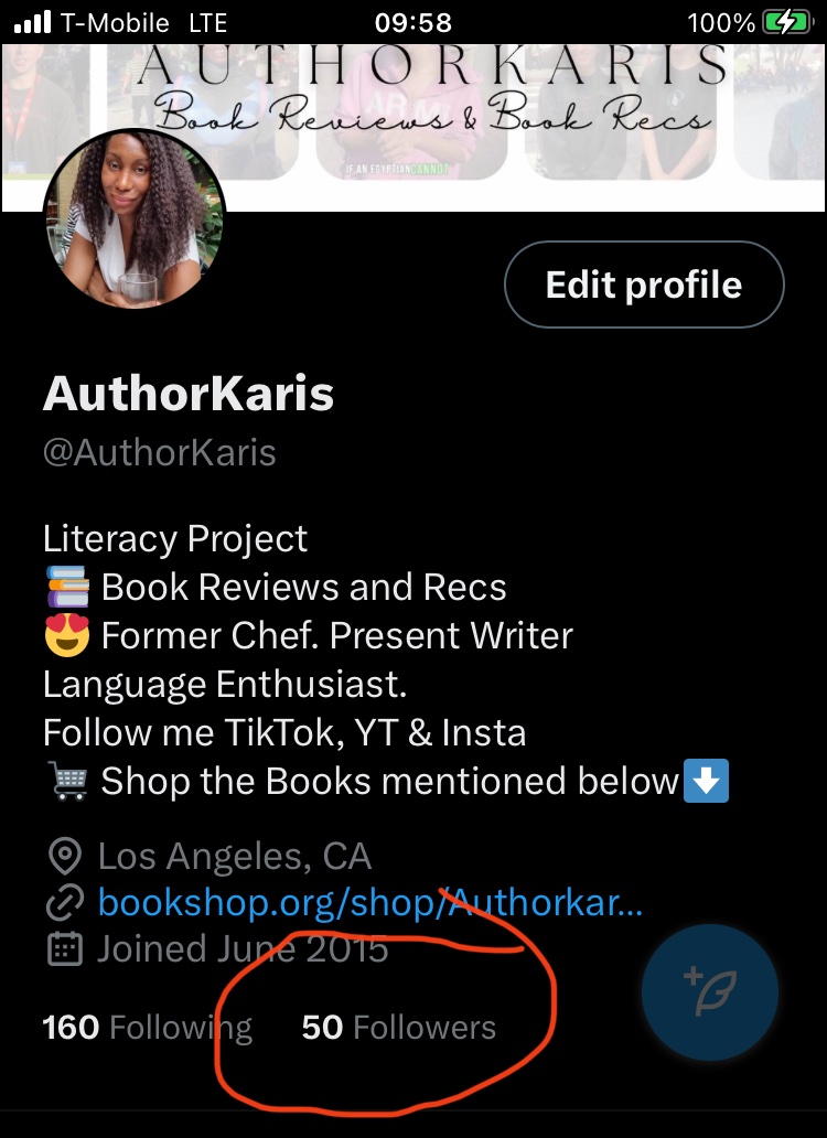 Now that I’m actually active here. I celebrate 🎊 the milestone of 50 followers. Let’s make it 100!!! TY #booktwt #BookTwitter #books #bookreviews #bookrecs #explore #viral #follow #librarians  #TEACHers  #blackauthor #BOOKCLUB