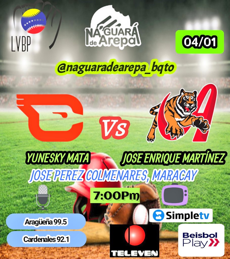🇻🇪⚾ #LVBP 3Ra Jornada en este #ROUNDROBIN del Béisbol Profesional Venezolano,hoy #Leones vs #Bravos alguno conocerá la derrota por primera vez y el ganador empata la punta y #Cardenales vs #Tigres uno sale de perdedor y el otro queda comprometido excelente jornada hoy..👍🏻⚾