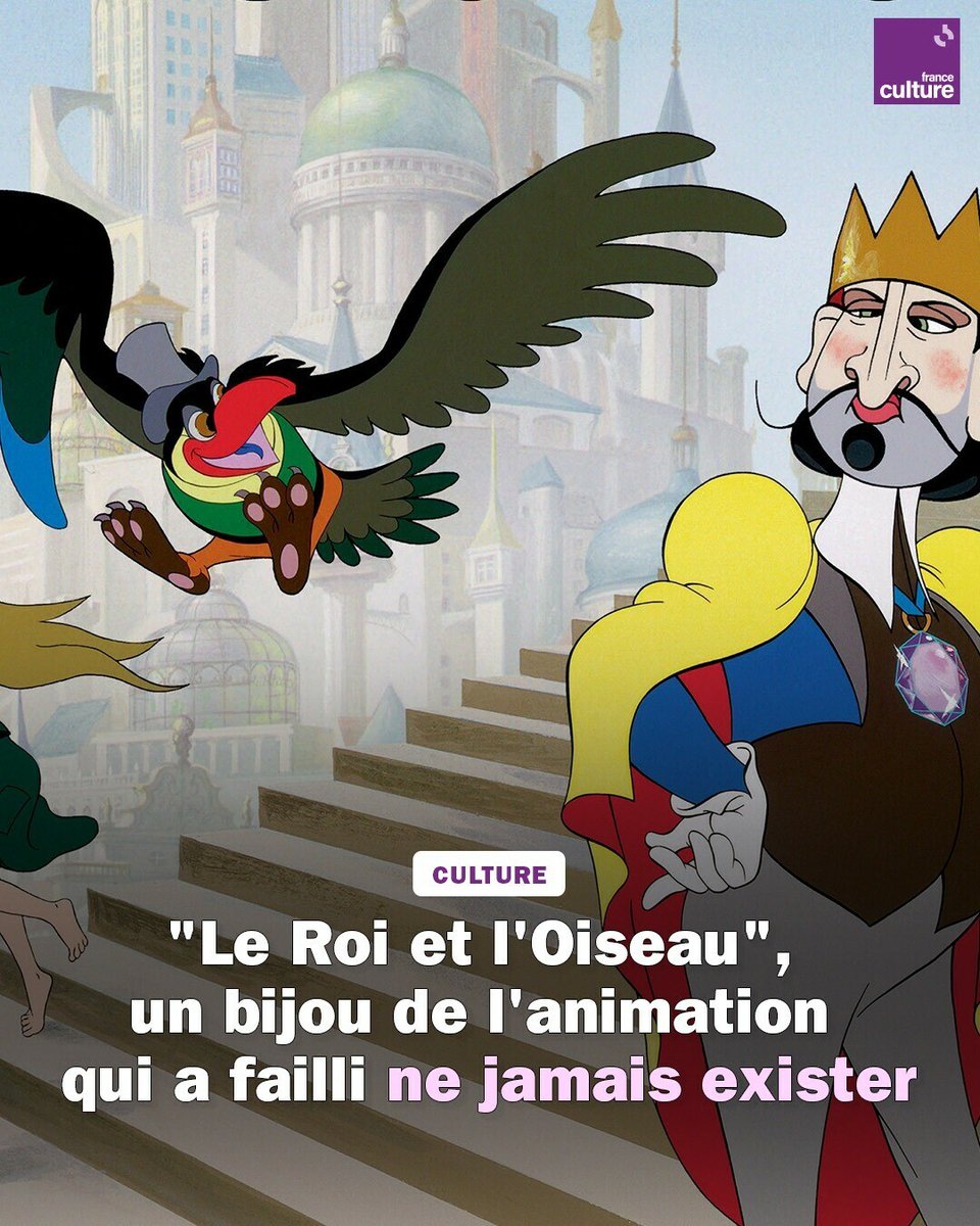 franceculture's tweet photo. Le Roi et l’Oiseau a été conçu aux antipodes des films Disney, dans sa poésie et son cri de révolte. Mais sa production a été un calvaire qui a duré trente-cinq ans...
➡️ https://t.co/wvePAcGmNQ https://t.co/MLsCMUxPvW