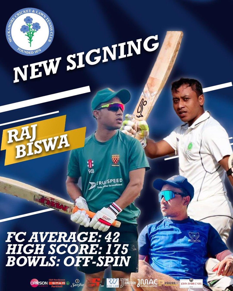 1. We are delighted to announce the signing of Raj Biswa as our overseas professional for the 2024 season. 1st Xl Captain Neil Gill said - We are all absolutely delighted to sign Raj as our pro for the coming season. Raj averages 40 in FC cricket in India and is a…….