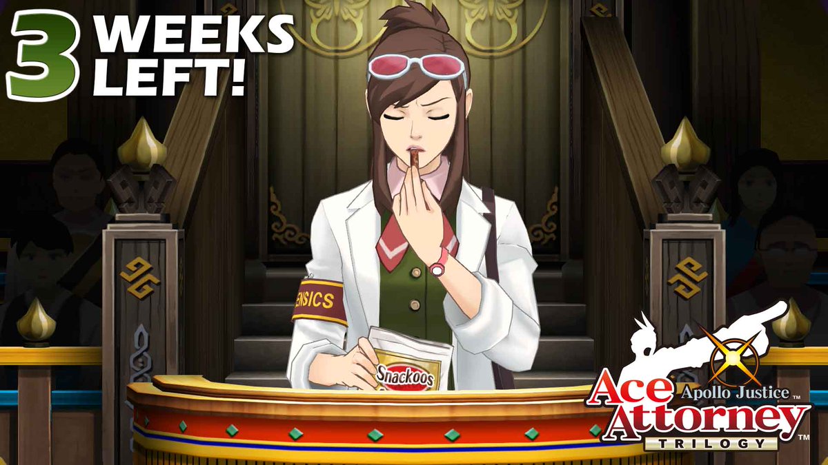 aceattorneygame's tweet photo. Munch munch munch munch - three weeks until - munch munch munch - Apollo Justice: Ace Attorney Trilogy - munch munch munch munch - launches!
I think I finally - munch - get why - munch munch - Ema always has some Snackoos - munch - with her. https://t.co/GW0b2nmstj