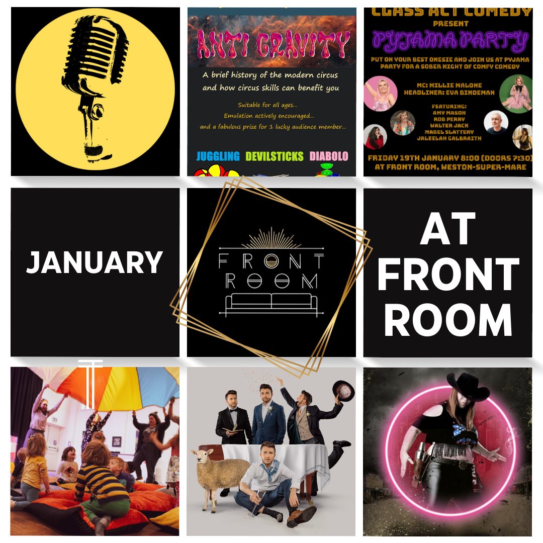 Kicking off with #WestonSuperLaughs this Sat 6 Jan, Front Room WSM has plenty to keep you and the family giggling throughout January!

ow.ly/n1Ax50QnKCY

#theatre #westonsupermare #comedy