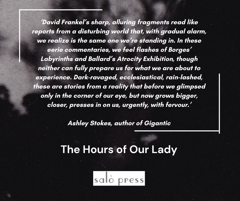 I’m hugely grateful to @AshleyJStokes and David Swann for their very kind words about ‘The Hours of Our Lady’ - there’s a lot to live up to here!