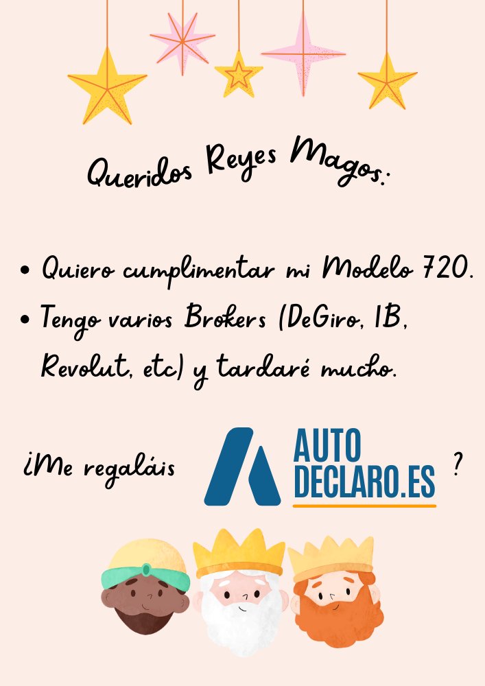 AutoDeclaro's tweet photo. 🎄Sorteamos esta bonita carta a los reyes magos para cumplimentar tu Modelo 720 en unos minutos.
 
Nota: si ya lo has pagado, te devolvemos el importe.

📜 Para participar simplemente tienes que:

1/ 🔁 Retweet
2/ ♥️ Like
3/ ➡️ Seguirnos

Plazo para participar hasta el día 6 de enero a las 23:59:59  y anunciaremos el ganador el 7 de enero