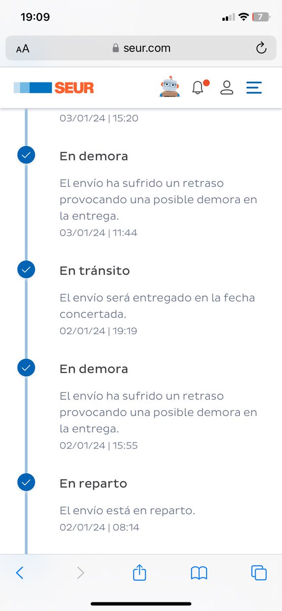 Galletitas0's tweet photo. @SEUR @SEUR_responde NO HAY MANERA DE HABLAR CON UNA PERSONA POR TELÉFONO… 
Y parece que os reís de la gente!
En tránsito… demora… en tránsito demora… desde hace más de una semana!! https://t.co/yLOxFyddGS