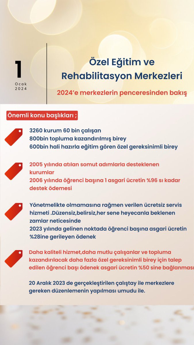 Yüzbinlerce özel bireyi topluma kazandıran #rehabilitasyonMerkezleri zor durumda.Bu hizmetin kesilmemesi için yıllar içindeki kayıplarımızı giderecek bir artış yapmanızı bekliyoruz.
#RehabilitasyonaDestek 
<a href="/memetsimsek/">Mehmet Simsek</a> 
<a href="/RTErdogan/">Recep Tayyip Erdoğan</a> 
<a href="/drbetulsayan/">Dr.Betül Sayan Kaya 🇹🇷</a> <a href="/ilhan_hatipoglu/">Dr. İ. İlhan Hatipoglu</a> <a href="/Yusuf__Tekin/">Yusuf Tekin</a>