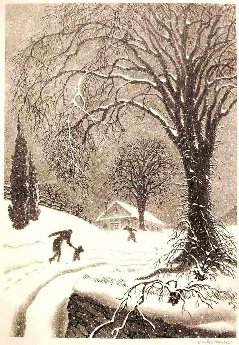 'Returning Home - Winter' by Ellison Hoover, (1888 - 1955) #art #Producer #Bitcoin