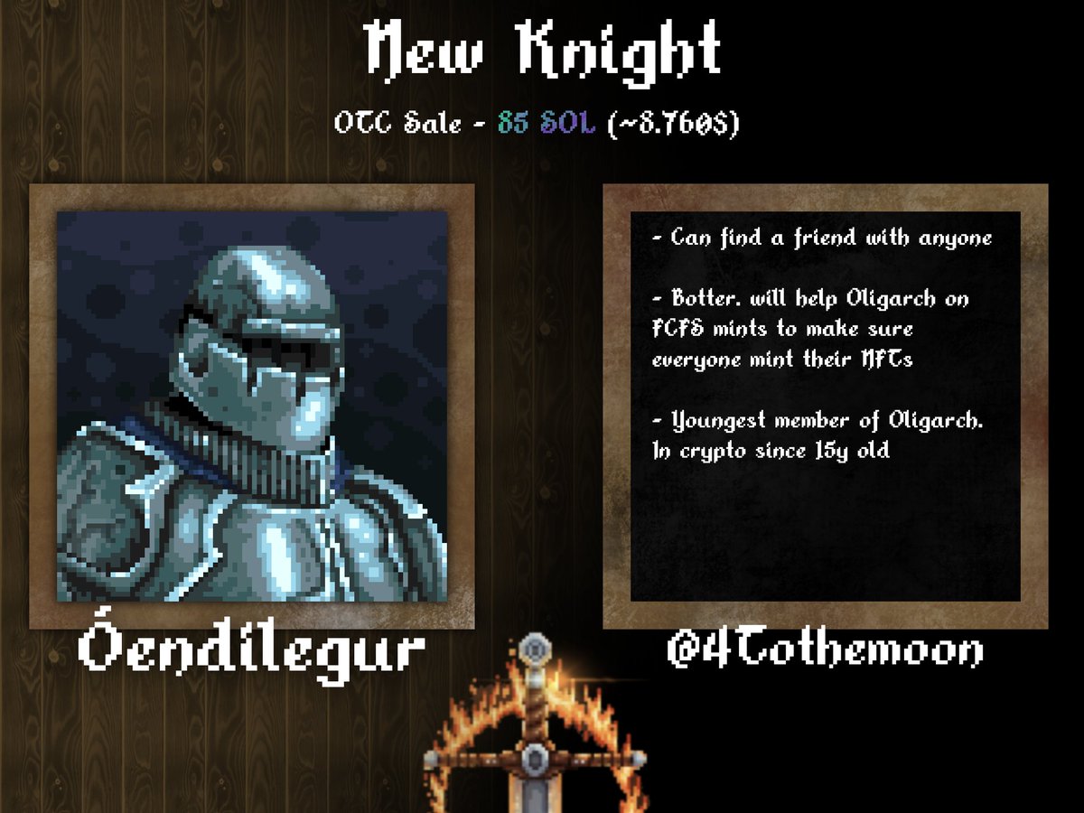 We are thrilled to announce our new knight <a href="/4Tothemoon/">moon.eth 🎒</a>