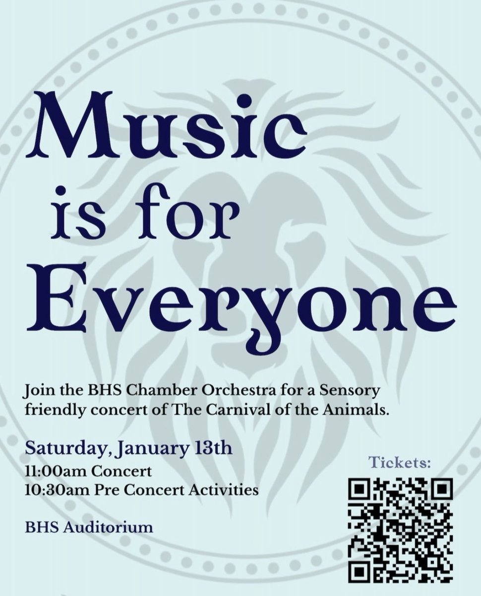 Barrington Community! We need your help promoting this amazing concert and theatrical/dance performance! The sensory friendly experience has been planned by our our orchestra  students and BHS Arts Student Leadership Board! Please share with family, friends &amp;community.