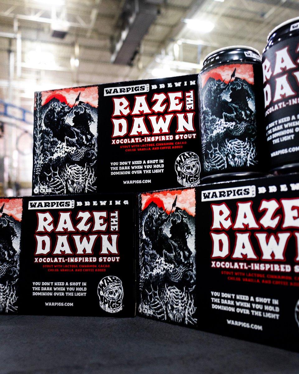 When nights grow cold, a body must seek the warmth radiated herein . . .

RAZE THE DAWN is back.

This Xocolatl-inspired stout merges flavors of cinnamon, cacoa, chile, vanilla, &amp; coffee to create an exuberant elixer to help you embrace the night, so you can Raze the Dawn.