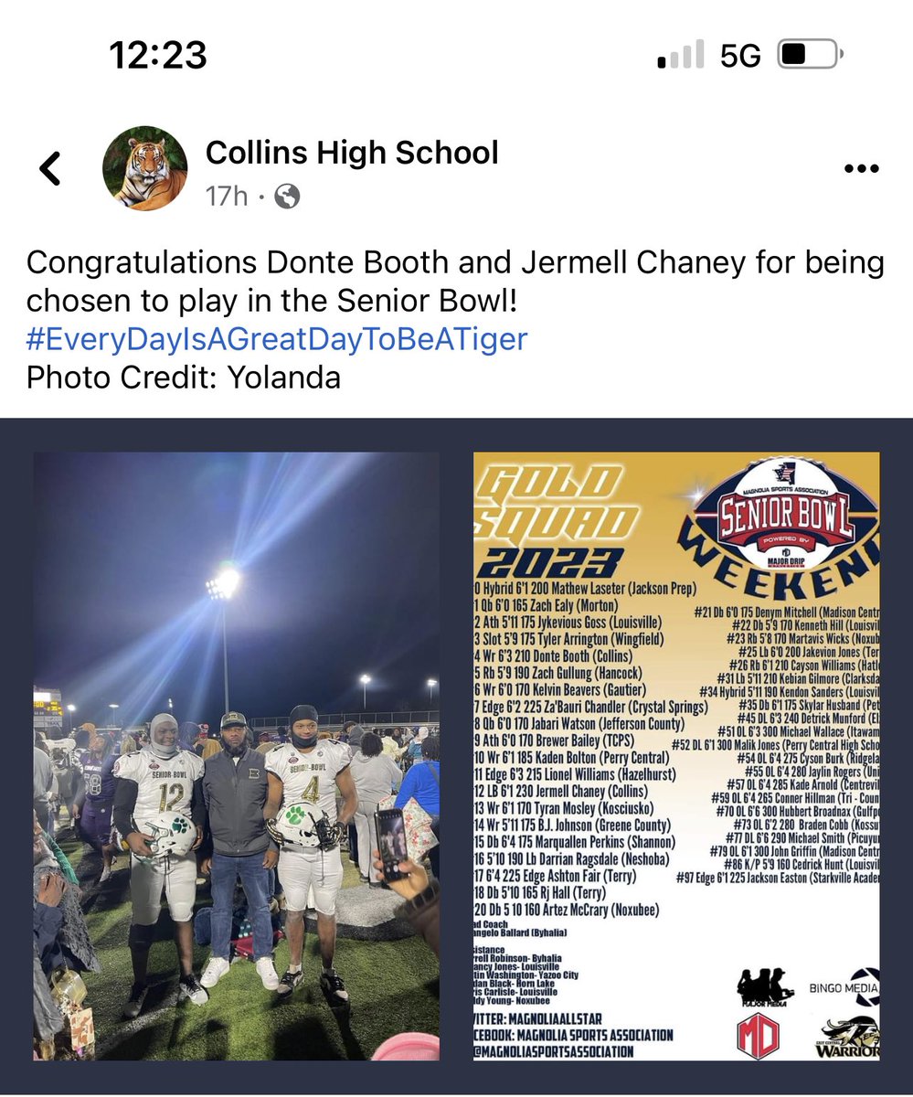 Collins tigers tweet media