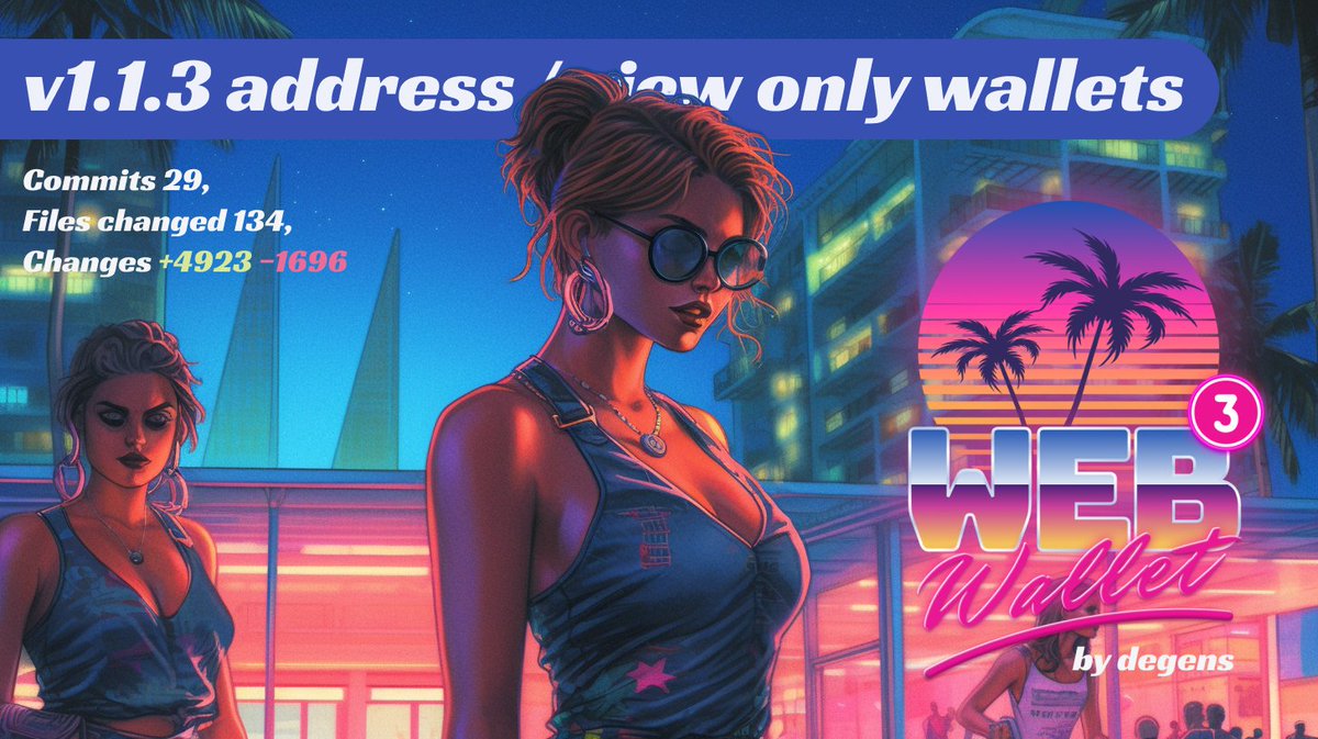 sonsofcryptolab's tweet image. web3wallet v1.1.3 #47 💥🚀
====================
Address / View only wallets, bug fixes &amp;amp; more!

commits 29, files changed 134, +4,923 −1,696
🔗 github.com/sonsofcrypto/w…

change log: 
- Address / View only wallets
- Show wallet name in title bar
- Deploy transaction address crash…