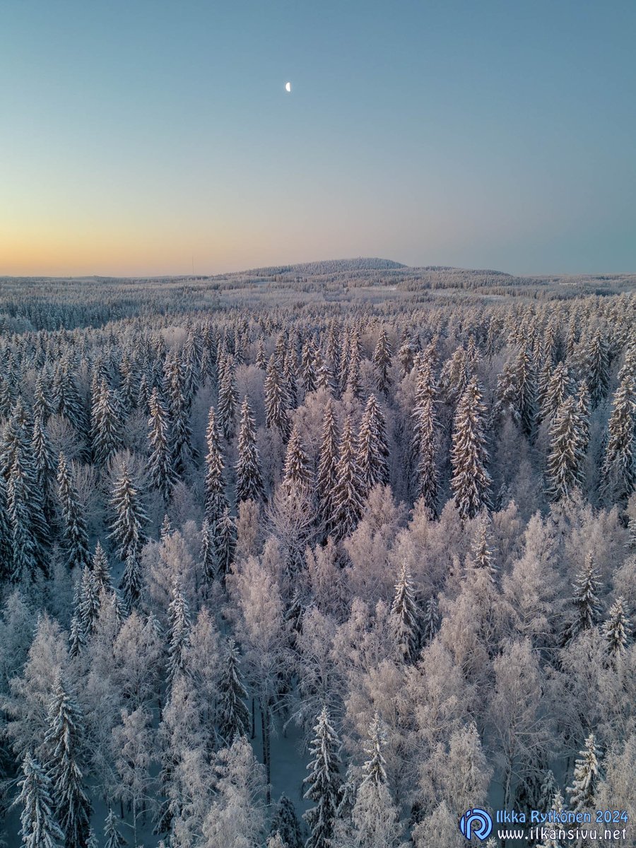 -30 ℃ ja drone vaan lentää. Meinaa lennättäjä olla kohmeessa, ennen kuin akun saa lennettyä tyhjäksi. #talvi #pakkanen #kuopio #finland #ilmakuva #visitfinland #visitkuopio @OurFinland #kuu #moon