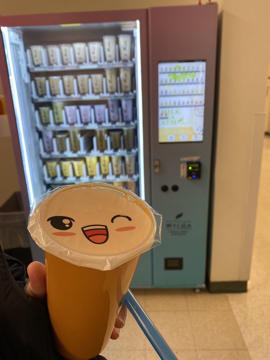 tried the infamous boba vending machine today another perk of matching at @RushEmergency