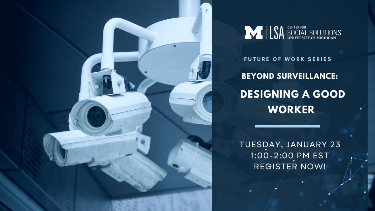 Join our upcoming Future of Work webinar on 1/23 where we will explore how emerging surveillance technologies are being used to quantify & discipline workers and find ways to secure a better future for those affected. Register and find out more here: myumi.ch/5JepA