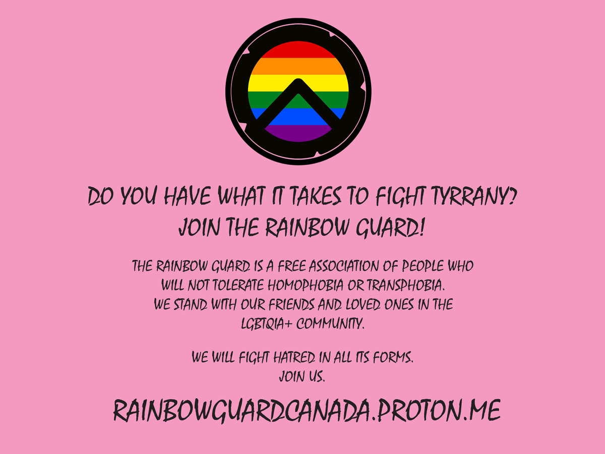 Today, I am starting The Rainbow Guard. This is an organization for those of us tired of hatred towards our LGBTQIA+ friends and loved ones. 

Our first priority?

We will organize to prevent Take Back Alberta from taking over our school boards. 

Join me. 
#ableg #abpoli