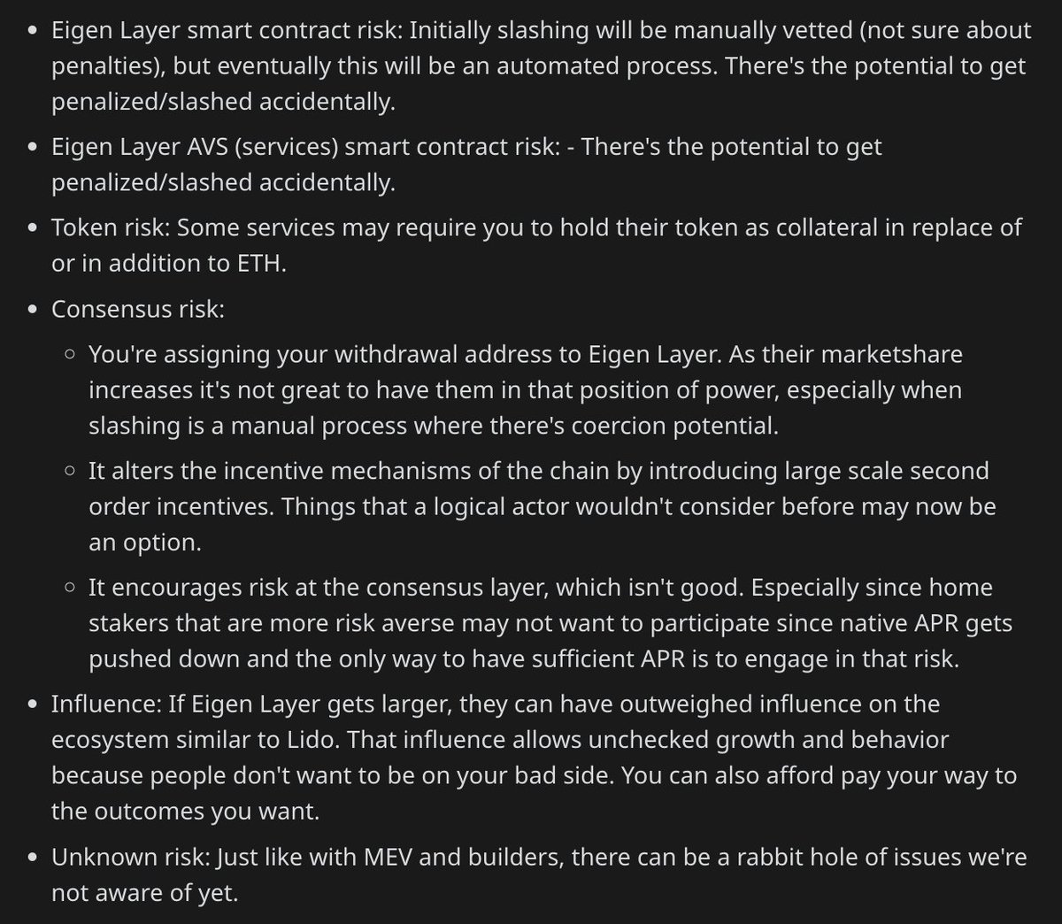 A list of <a href="/eigencloud/"></a> risks