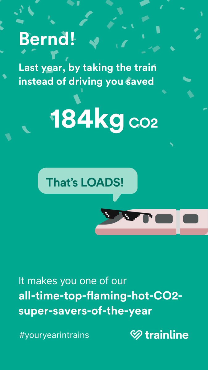 Bernd_Fischer's tweet photo. Whether you asked for it or not, @thetrainline’s #YourYearinTrains is finally here! And I, for one, am thrilled because mine has a dolphin involved 🐬👀 #trainlinewrapped https://t.co/pYGyyLAUbk