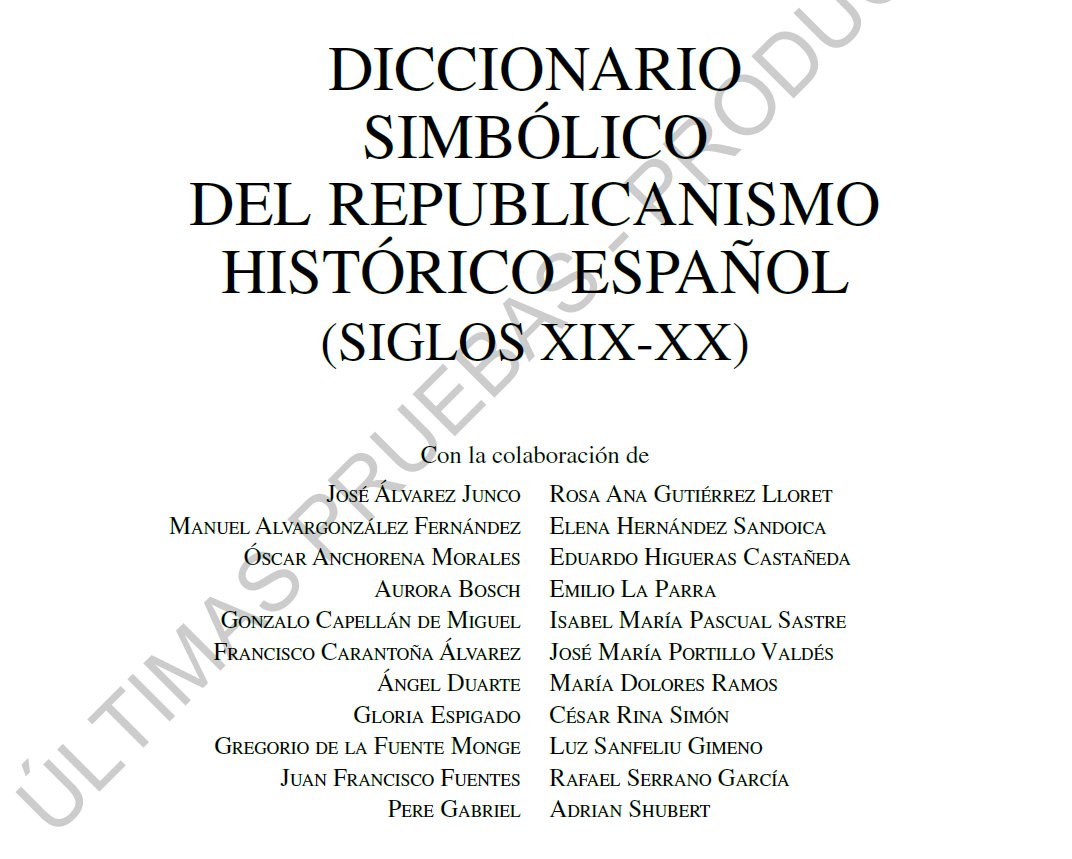 sscollantes's tweet photo. 2024. El 150 aniversario de la I República lo ha dado todo de sí📚 ¿Todo? ¡No! Un nuevo proyecto coral va a la imprenta con @comareseditor
✍️Llega el 'Diccionario simbólico del republicanismo histórico español'. Mil gracias a su magnífico y generoso plantel de colaboradores/as!😍 https://t.co/damcZWBBRQ