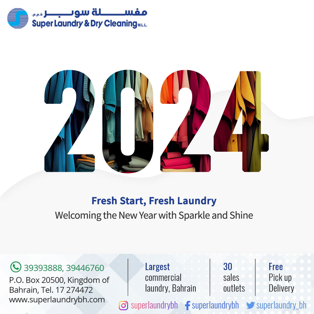 superlaundry_bh's tweet photo. #Fresh Start, Fresh #Laundry. Welcoming the New Year with Sparkle and Shine. #SuperLaundry, #Bahrain. Call us 17274472. WhatsApp 39393888, 39446760. https://t.co/KaKM9eu816
#OnlineLaundry #LaundryOnline #BahrainLaundry #DryCleaningService #Laundry #DryCleaning https://t.co/TtOTEKepBb