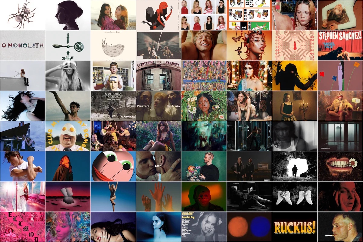 a collage of 64 albums released in 2023