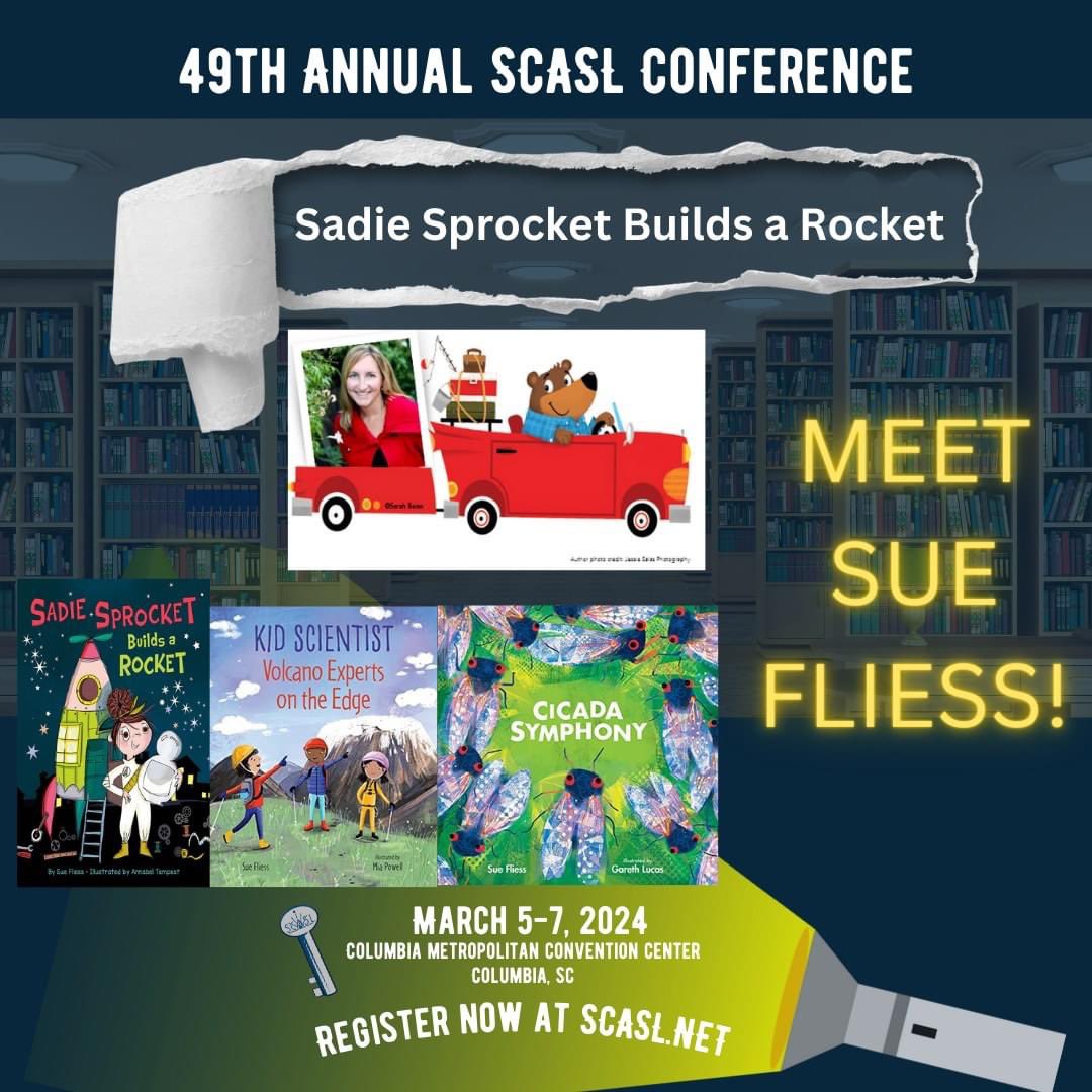 SCASLNet's tweet photo. How did you fare in our five book author trivia questions? We are excited to see these authors at the conference! #SCASL24 #BreakOutSCASL
@suefliess @maryalicemonroe @angelamaybooks @rebeccacaprara @irene_latham @charleswaterspoetry @mindymcginnisauthor https://t.co/9jICjRO9ki