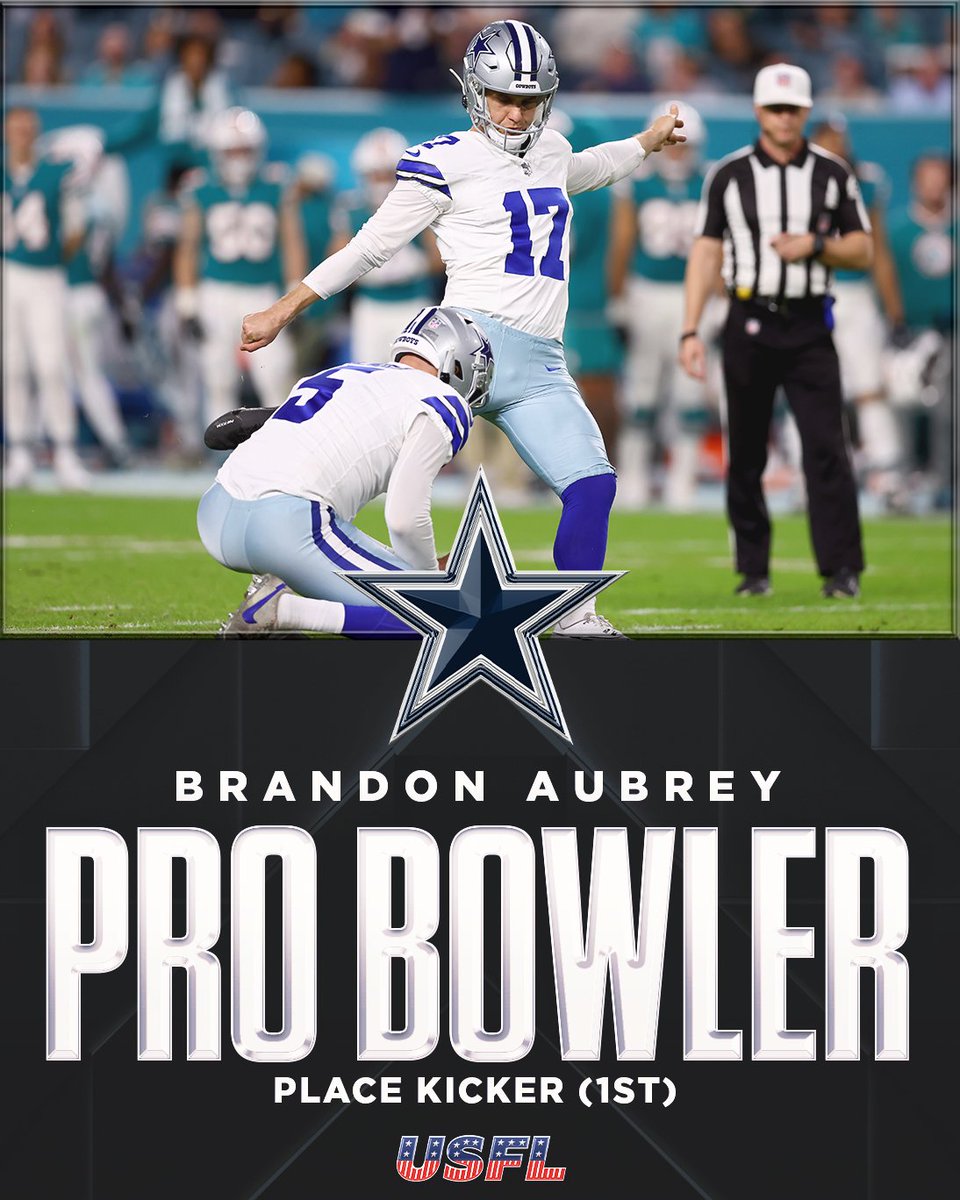 UFLonFOX's tweet photo. Congrats @Brandon_Aubrey on making the 2024 Pro Bowl 👏🔥 https://t.co/VuGxuJTQTA