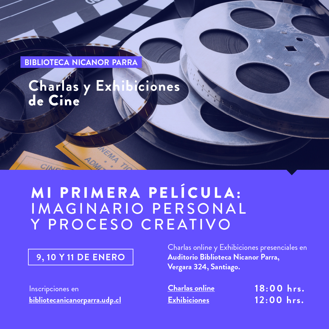 udp_cl's tweet photo. 🤩La Escuela de #CineyRealizaciónAudiovisualUDP junto con la @BiblioNParra y #Femcine te invitan a las Charlas y Exhibiciones de #Cine "Mi primera película: imaginario personal y proceso creativo"🎬

🔗Inscripciones: https://t.co/dIZtw2ov9T 📲

#UDP #ComunidadUDP #ExperienciaUDP https://t.co/qi6NG0gwWE