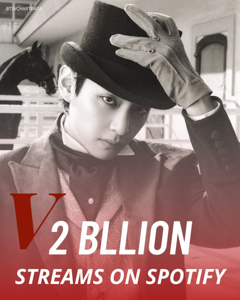 V has surpassed 2 Billion streams on Spotify as a soloist! #V2BillionOnSpotify CONGRATULATIONS TAEHYUNG