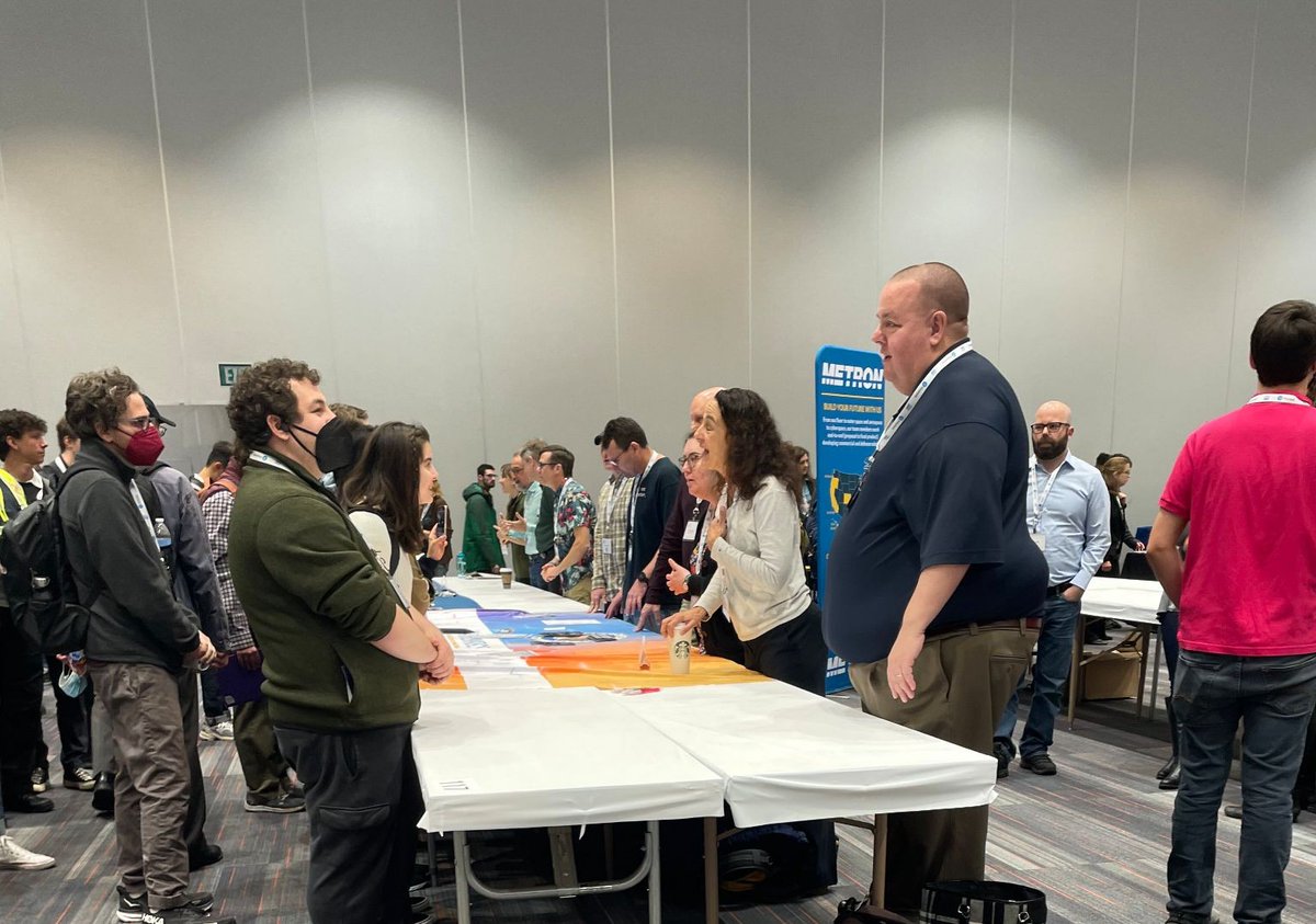 Conference goers at #JMM2024 are standing up for a  #MathMinusMilitarism. While the JMM welcomes the NSA to recruit mathematicians for secrecy and surveillance, we refuse to use our labor to aid and abet war and imperialism!